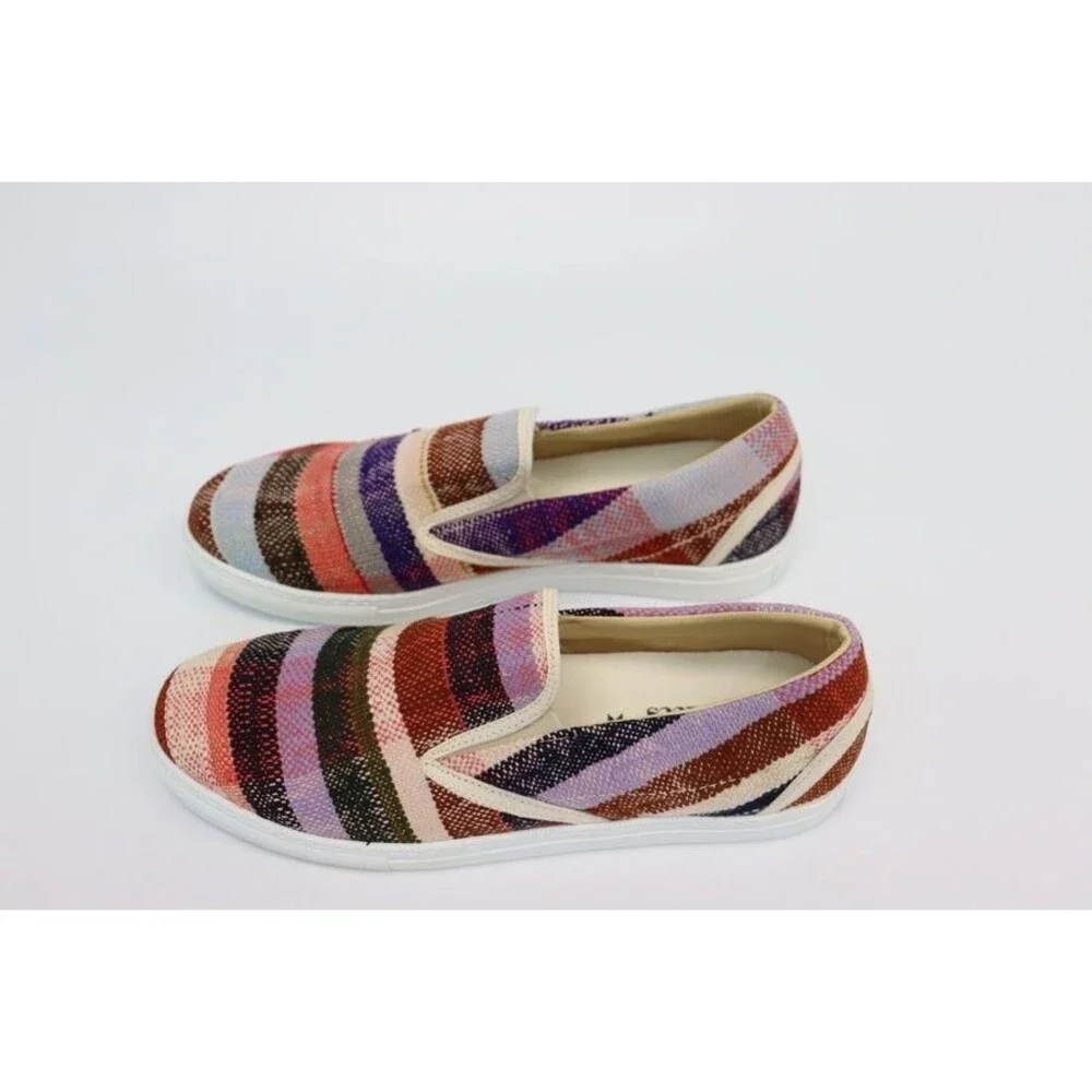Farewell Frances PURPLE AND PINK BERBER SNEAKERS Wom Sz 10 Slip-on Eco-Friendly